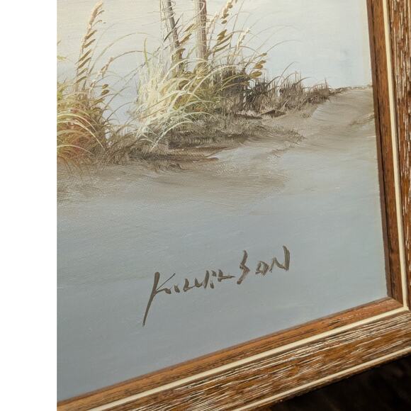 Large K. Wilson Original Oil  Painting Art Professionally Framed - Picture 5 of 10